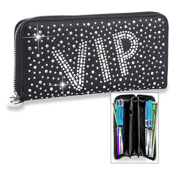 Bling VIP Rhinestone Wallet - Black